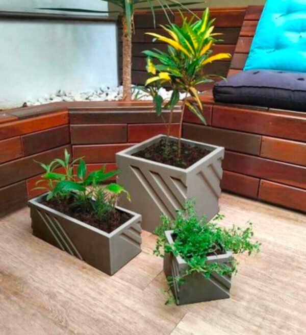 Kit 3 Formas Vasos e Jardineira Ref. 001
